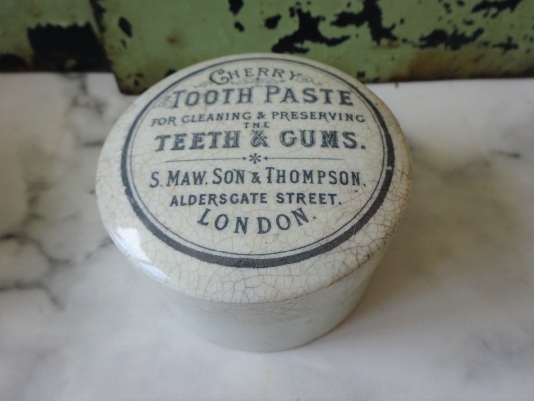 Antique Advertising Ironstone Cherry Toothpaste Pot S Maw Thompson