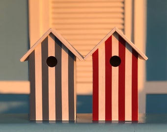 Miniature Wooden Houses, Marine Beach Houses, Beach Fitting Rooms, marine decorations, shells decorations, wooden fishes, driftwood art,