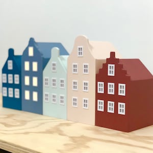 Amsterdam Canal Houses, House Bookends, Wooden Dutch Cottage Houses, Luminous Tea Candle Cottage, Amsterdam Skyline, Nordic Advent Calendar