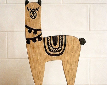 Wooden lama standing, bracelets holder, Jewelry Display, jewelry hanger, jewelry organizer, wooden home decor, holiday gift