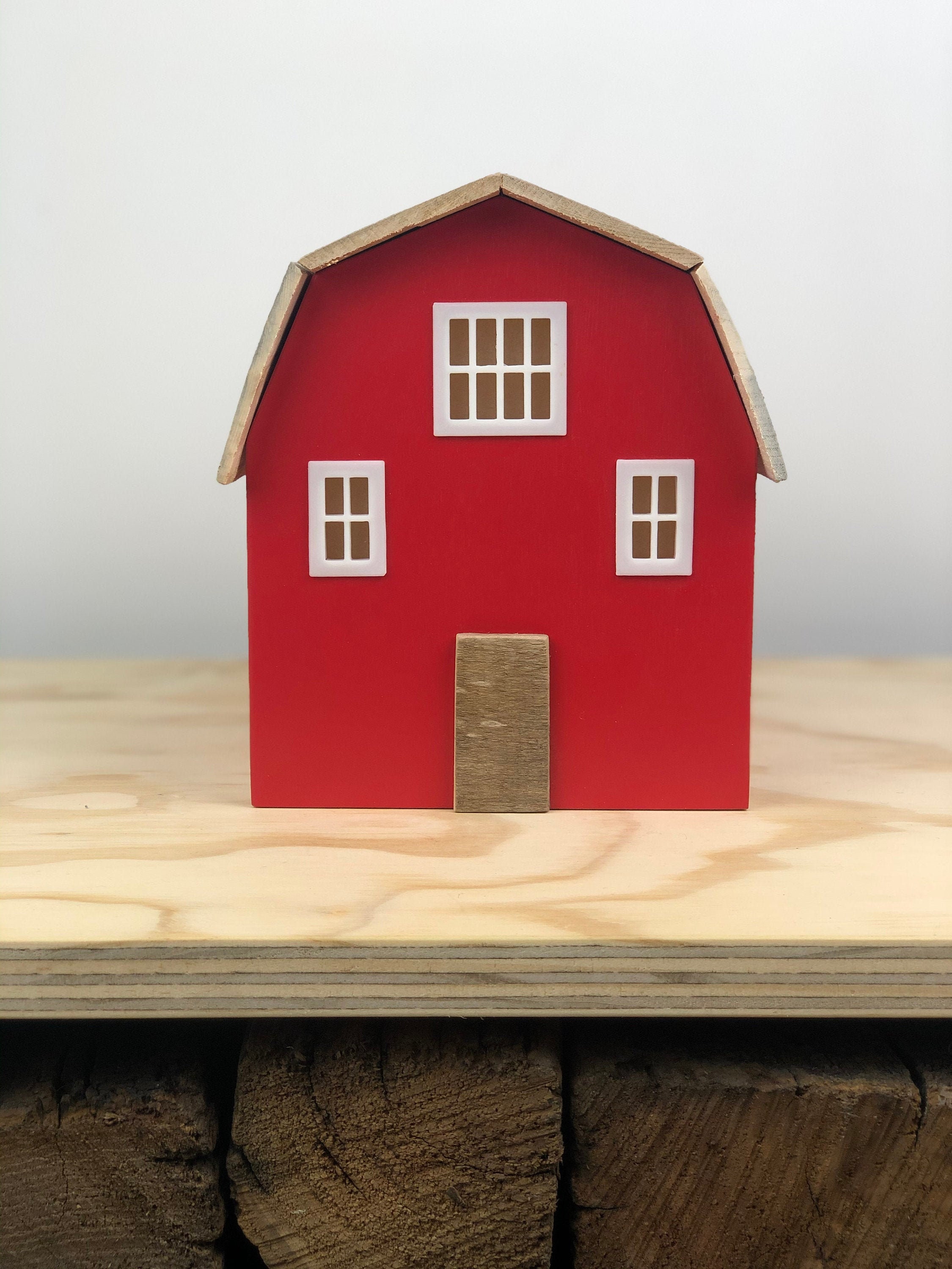 Wooden Farm Animals Farm Toy Wooden Barn Red Barn Toy Wooden