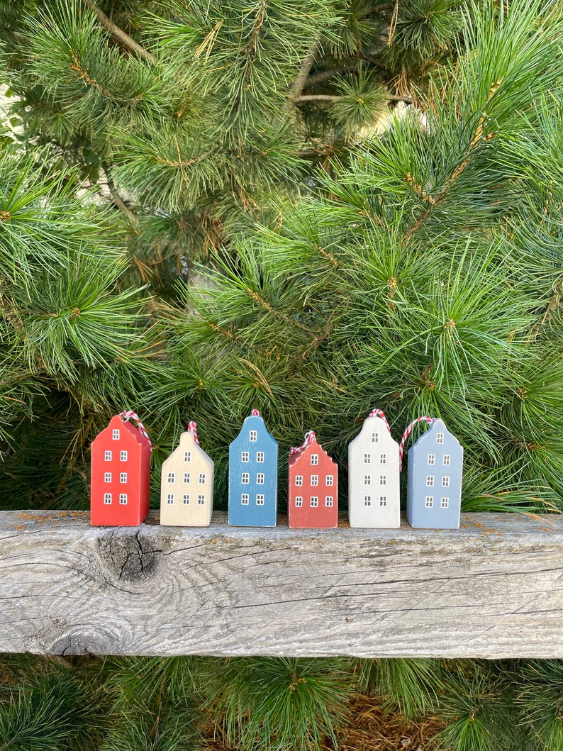 Wooden Handmade Xmas decorations, Wooden Xmas Tree, Advent Calendar, Xmas tree ornaments decorations, Xmas tree toppers, Amsterdam houses image 2