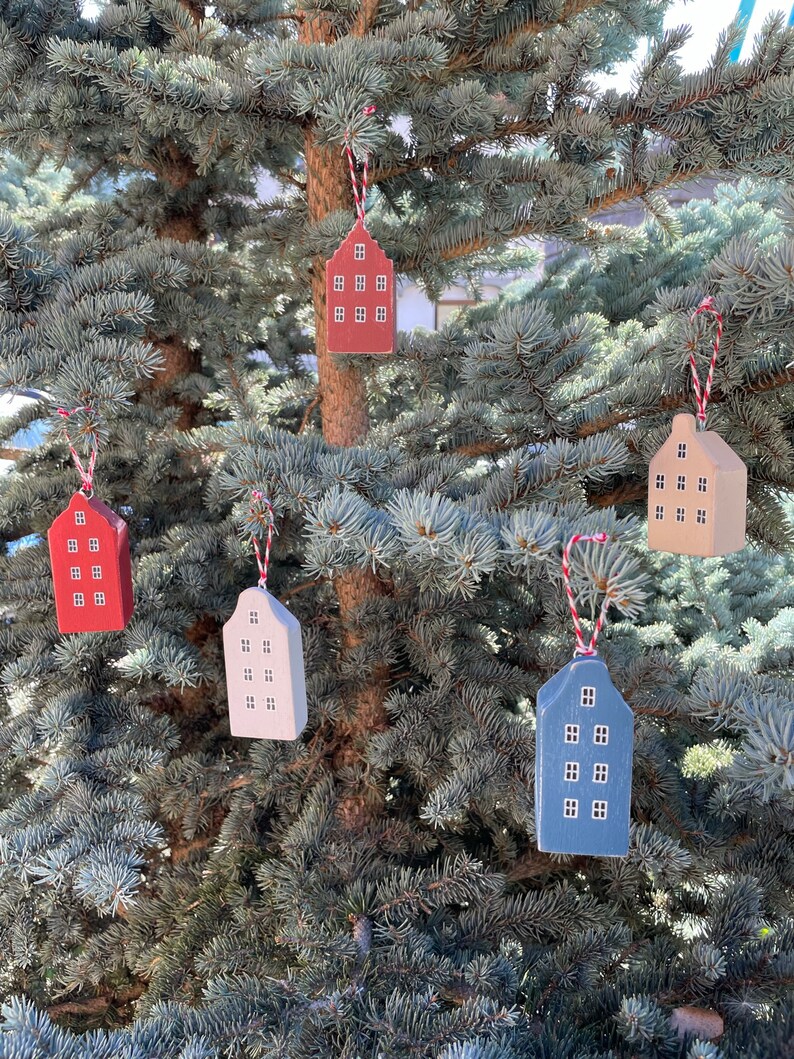 Wooden Handmade Xmas decorations, Wooden Xmas Tree, Advent Calendar, Xmas tree ornaments decorations, Xmas tree toppers, Amsterdam houses image 3