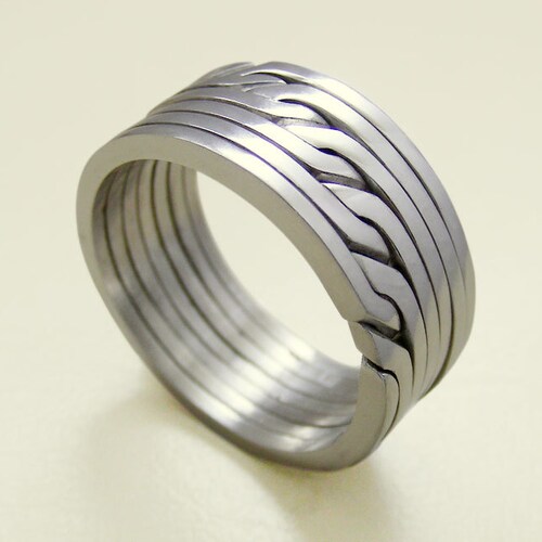 RONRING 8 8 Band Puzzle Ring Silver or Gold Etsy