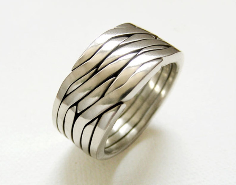 HEX Unique Puzzle Rings by PuzzleRingMaker Sterling Silver Etsy