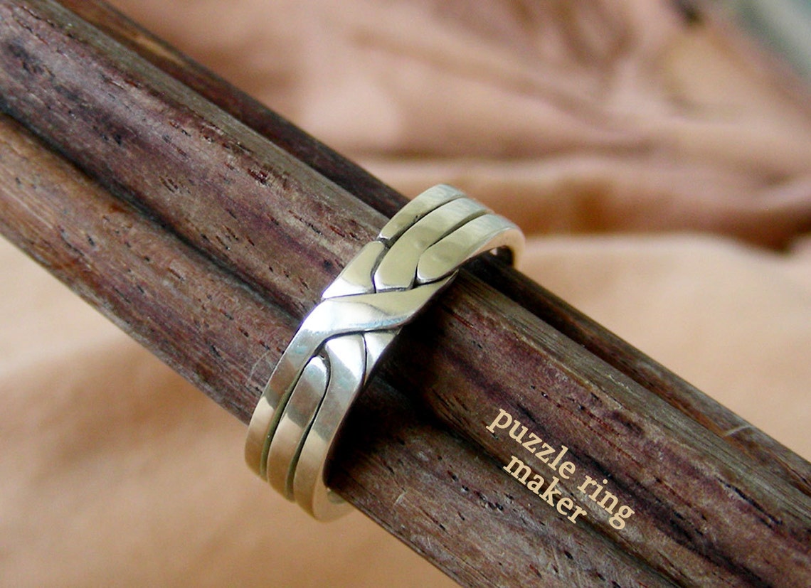 NEO Unique Puzzle Rings by PuzzleRingMaker Sterling Silver Etsy