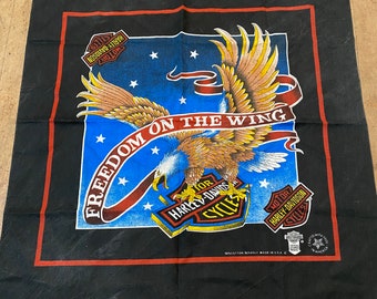 Harley Davidson USA 50/50 Bandana scarf freedom on the wing eagle 23 x 23.5