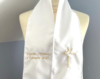 Articles de baptême (écharpe,lange,chale,mouchoir…)