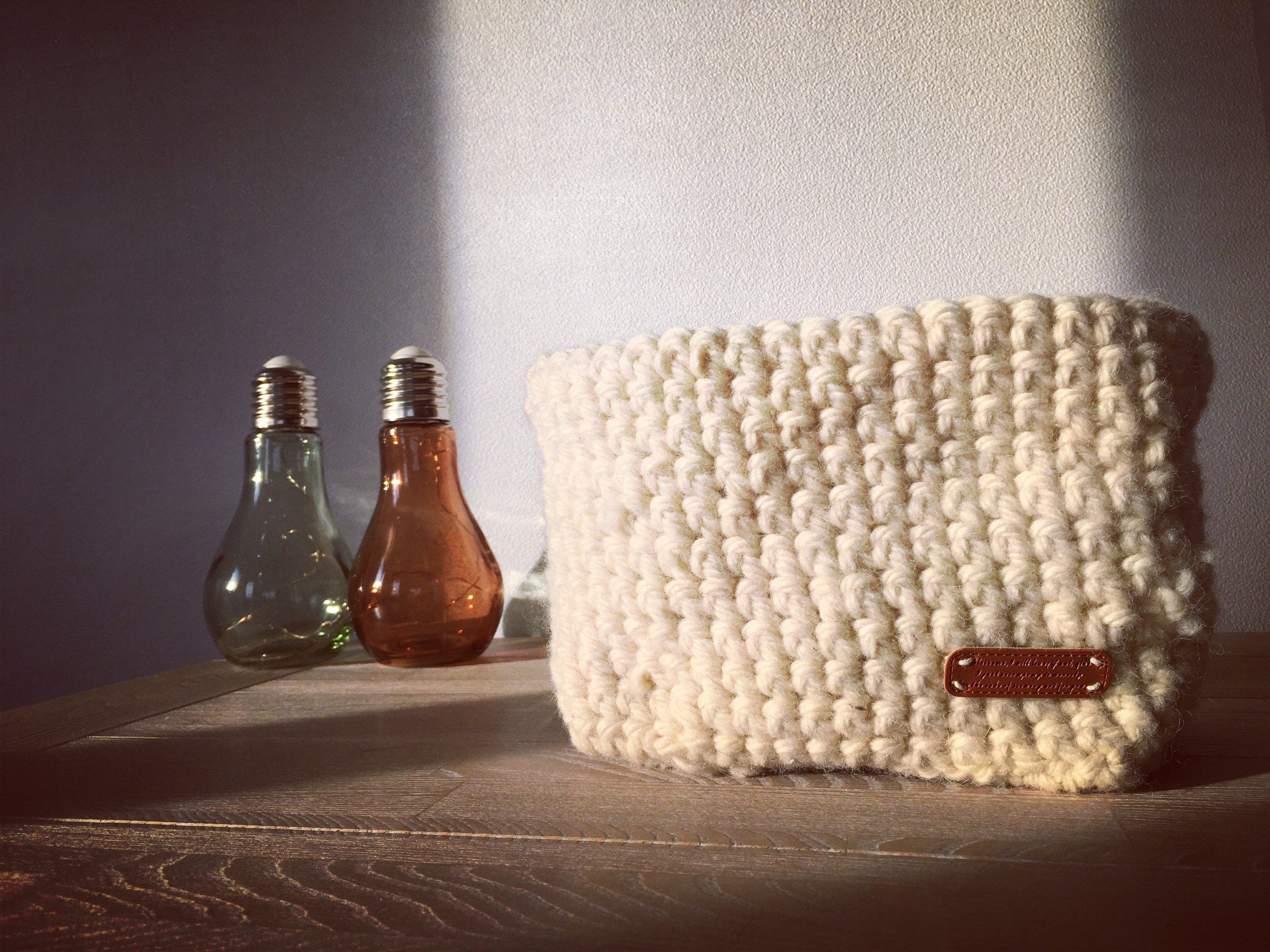 Panier Écru en Laine