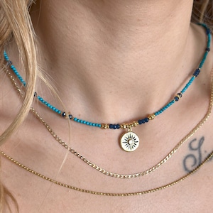 Tiny Beaded Gemstone Necklace  Semi-Precious Gemstones Choker Bohemian Jewelry