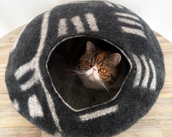 Felt Pebble Cat Cave Bed