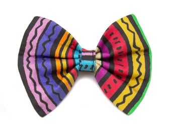 Rainbow Stripe Dog Bow Tie