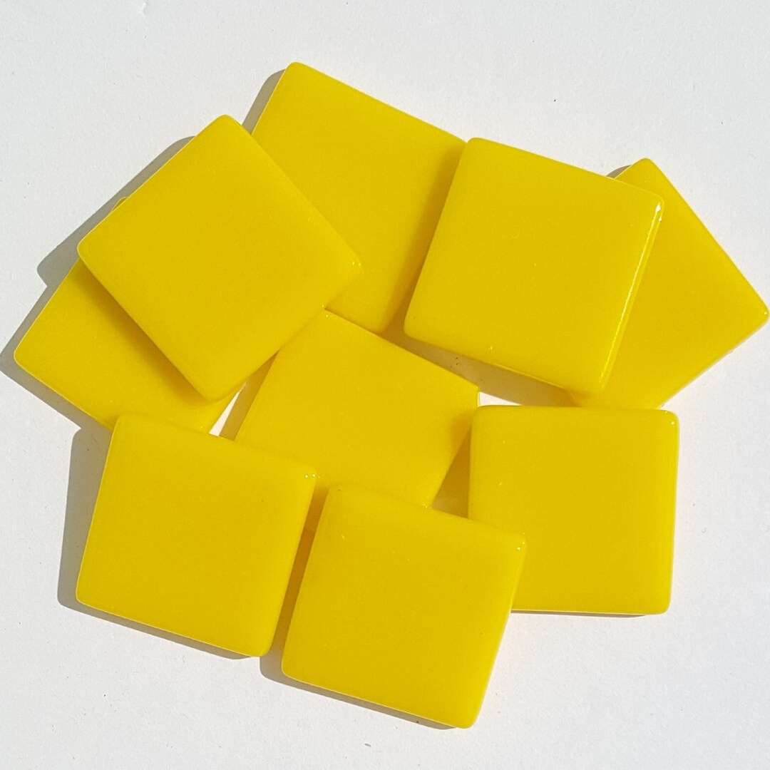 1 Lb. Yellow Mosaic Tiles for Crafts 1 X 1 Etsy