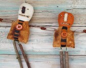 Instant Download E-pattern Folk Art Pumpkin Halloween Doll Pattern Garland Tutorial Primitive Holiday