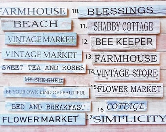 1:12th Scale Miniature Signs Plaques Vintage Market Bed and Breakfast Farmhouse Shabby Cottage