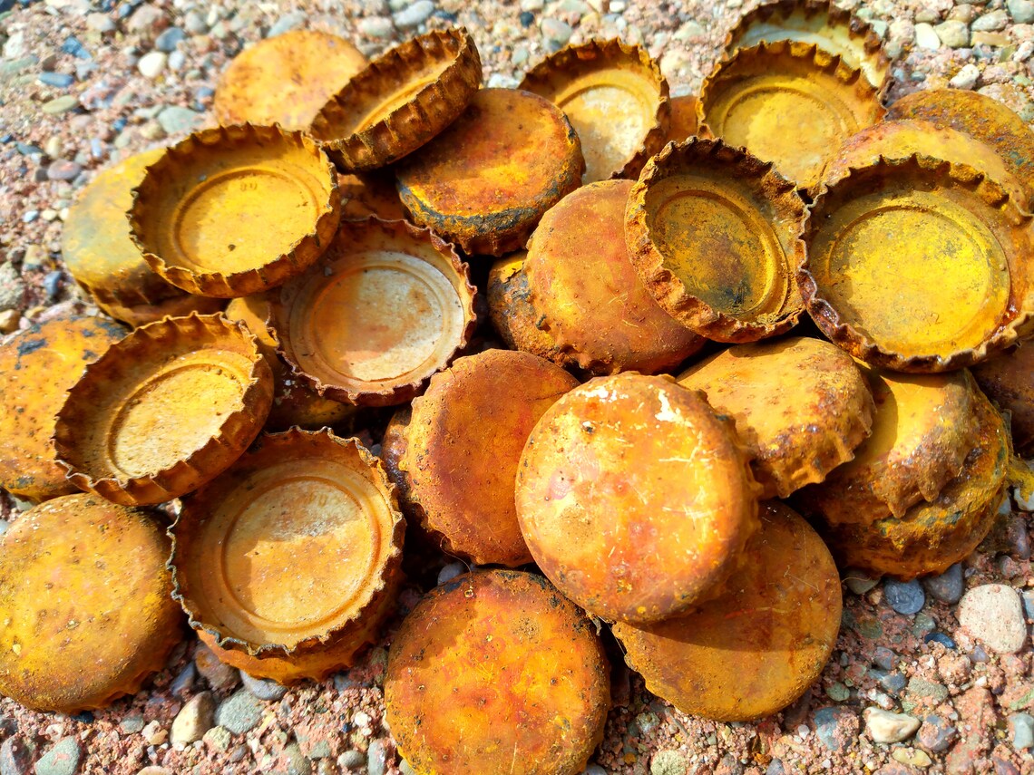 40 Tarnished Beer Bottle Caps Rusty Rusted Aged Worn for Etsy