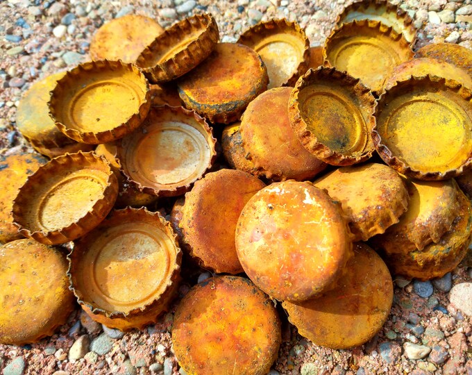40 Tarnished Beer Bottle Caps Rusty Rusted Aged Worn for Crafts Etsy