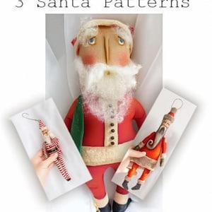 Folk Art Santa Claus Doll Sewing Patterns: Primitive Christmas Decor (Digital Download, PDF