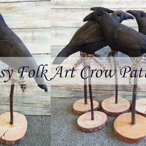 Instant Download EPATTERN Folk Art Primitive Crow Pattern