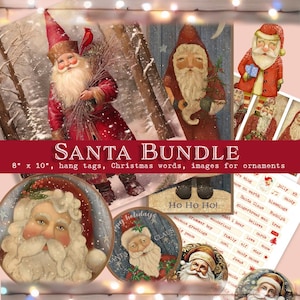 Folk Art Santa Claus Printable: Belsnickle Images, Christmas Crafts (Digital Download)