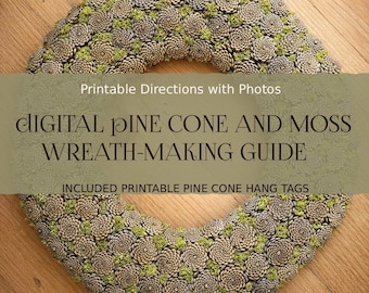 DIY Pine Cone Natural Wreath Tutorial (PDF Download)