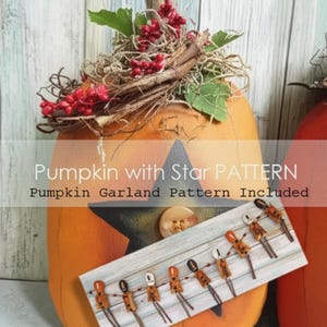 Printable Primitive Folk Art Pumpkin Sewing Pattern DIY Fall Pattern (Digital Download)