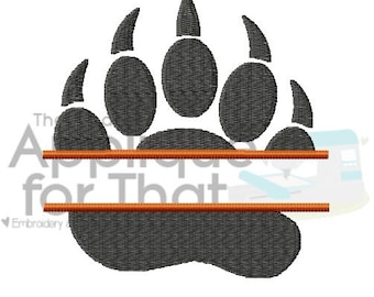 Filled Embroidery Split Bear Paw Design