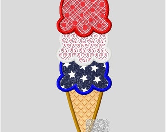 3 Scoops of Patriotsim Applique Design EA