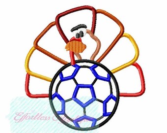 Soccer Ball Turkey Applique Design