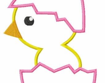Easter Chick in an Egg Applique Machine Embroidery Design Digital ...