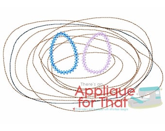 Sribble Nest w/ 2 eggs Applique Design