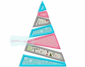 Geometric Christmas Tree Applique Design