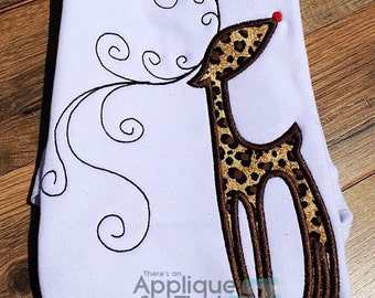 Vintage Stitch Fancy Reindeer Applique Design