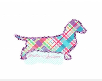 Dachshund Silhouette Applique Design