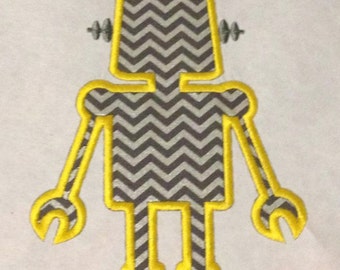 Silhouette Robot Applique Design
