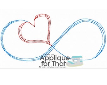 Diseño de apliques de infinito corazón garabato