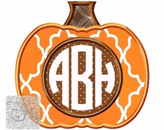 Monogram Pumpkin Applique Design