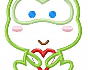 Valentine Froggy Applique Design