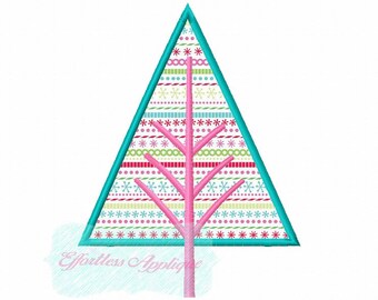 Trendy Christmas Tree Applique Design
