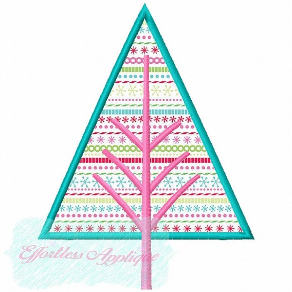 Trendy Christmas Tree Applique Design