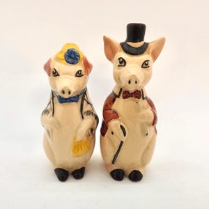 Wade Rare Early Mr and Mrs Pig Salt+Pepper Pot, George Wade Mold 1948-53 (Perfect)