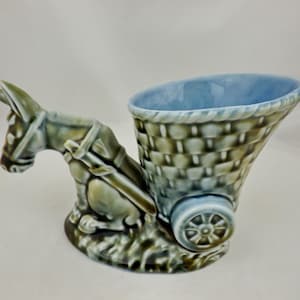 Wade Irish Donkey and Cart Planter Blue/Green First Version with Gap (Perfect)
