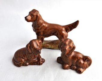 Wade Red Setter Mother and Puppies Set of Three 1973-82 (Perfect)