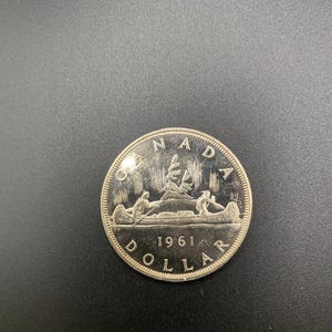 1961 Canadian Silver Dollar, Estate find, vintage coins, silver dollar