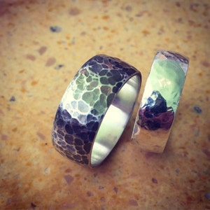 Men's hammered Silver ring, hammered silver, made to Order. Sizes 5-13