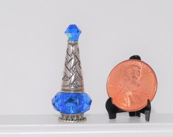 Dark blue, cobalt Miniature dollhouse genie bottle magic lamp