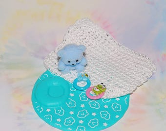 Silicone play mat set, nap pad for mini baby. Doll NOT included.