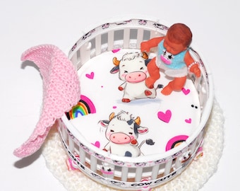 Mini playpen set with baby doll