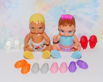 ONE pair of shark shoes for 3" plastic baby - doll NOT included