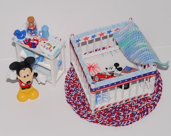 Mini playpen set with nursery shelf and accessories